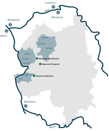 Deutschlandkarte mit eingezeichneten Städten und Flüssen.