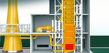 Schematische Darstellung des Müllheizkraftwerks.