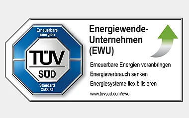 Logo des TÜV Süd "Energiewendeunternehmen".