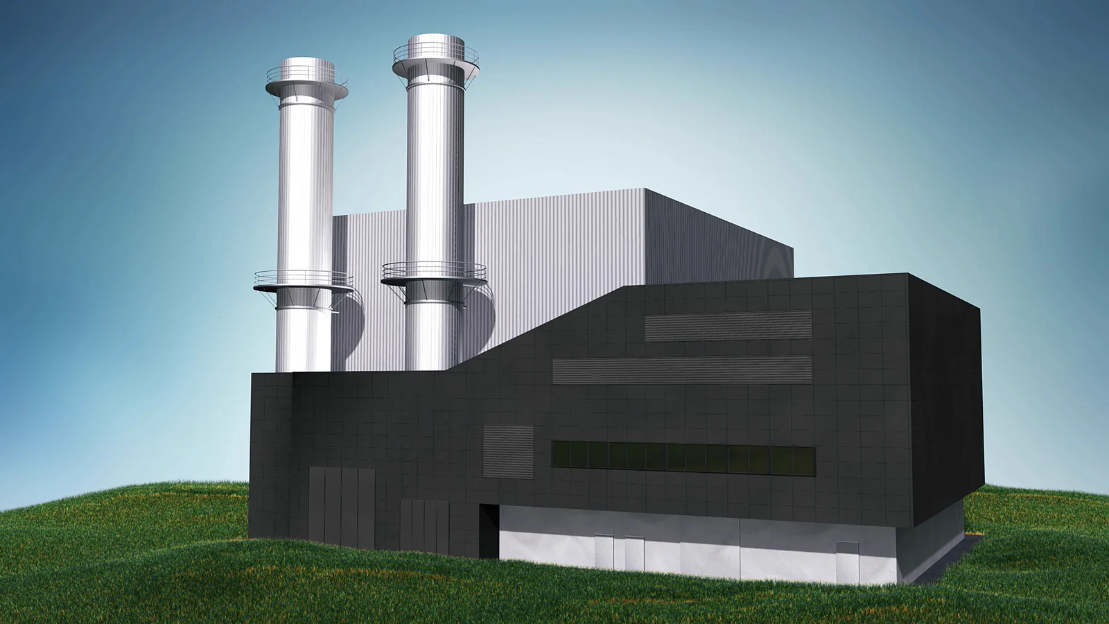 3D-Modell des Gasturbinenkraftwerks in Darmstadt.