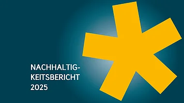 Titelbild des ENTEGA Nachhaltigkeitsberichts von 2023. Grafische Darstellung von Datenpunkten auf einem weißen Hintergrund.