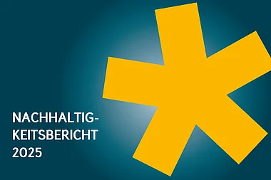 Titelbild des ENTEGA Nachhaltigkeitsberichts von 2023. Grafische Darstellung von Datenpunkten auf einem weißen Hintergrund.