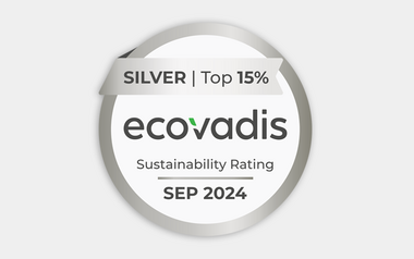 Silberne Auszeichnung "ecovadis" für Nachhaltigkeit.