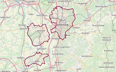 Kartenfragment zeigt topographische Details eines Gebiets mit Flüssen und Hügeln.