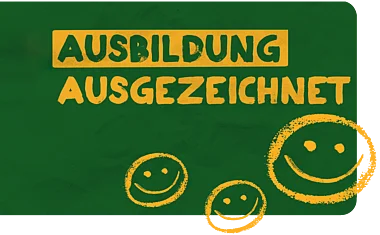 Gelbe Kreise mit lächelnden Gesichtern auf schwarzem Hintergrund.